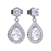 Diamonfire Zirconia Teardrop Earrings Sterling Silver