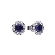 Diamonfire Blue Zirconia Cluster Earrings