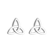 14K White Gold Trinity Knot Small Stud Earrings image