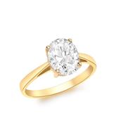 9K Yellow Gold Oval CZ Promise Ring image