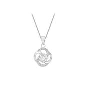 Silver CZ Braided Knot Pendant image