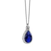Newbridge Silver Locket with Sapphire Blue Stone image