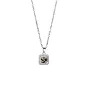 Newbridge Square Pendant with Clear and Black Stones image