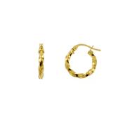 9K Gold Twisted Hoop Earrings