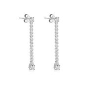 Sterling Silver CZ Drop Earrings 39MM image