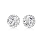 Sterling Silver Halo CZ Stud Earrings image