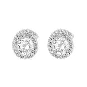 Sterling Silver CZ Swirl Stud Earrings image