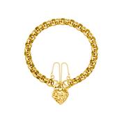 9K Gold Vintage Heart Padlock Belcher Bracelet image