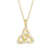 14K Gold Diamond Trinity Knot Necklace image