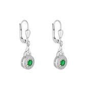Sterling Silver Cluster Green Trinity Knot Earrings image