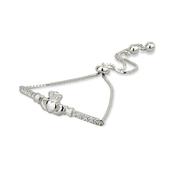 Sterling Silver Claddagh Draw String Bracelet image