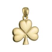 14K Gold Shiny Shamrock Charm Medium image