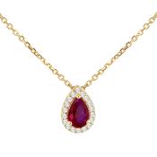 9ct Yellow Gold Pear Shape CZ with CZ Halo