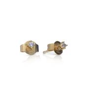 Diamonfire Gold Plated Four Claw Solitaire Zirconia Stud Earrings