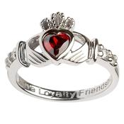 Sterling Silver Claddagh Birthstone Rings image