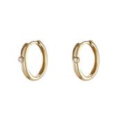 9K Gold Cubic Zirconia Huggie Hoops image