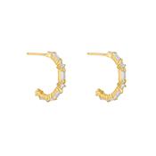 9K Gold Cubic Zirconia Baguette Hoops image