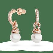 Swarovski Rose Gold Originally Pearl Drop Earrings image