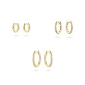 Gisser Classic Gold Plated Zirconia Hoops image