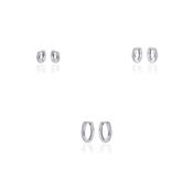 Gisser Thick Silver Zirconia Hoops image
