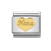 Composable Classic Heart and Nana Link in 18k Gold