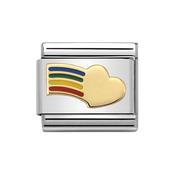 Composable Classic Link Rainbow Heart in 18k Gold