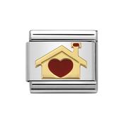 Composable Classic Link Home with Heart in 18k Gold