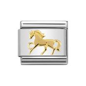 Composable Classic Galloping Horse Link in 18k Gold