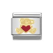 Composable Classic Link Teddy with Heart in 18k Gold