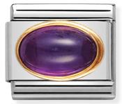 Composable Classic Link February Amethyst Birthstone with 18k Gold