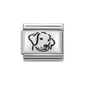 Composable Classic Link Oxidised Dog in Sterling Silver