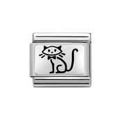 Composable Classic Link Oxidised Kitten in Sterling Silver