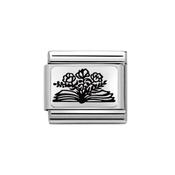 Composable Classic Link Book with Flowers in Sterling Silver