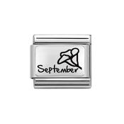 Composable Classic Link September Flower in Sterling Silver