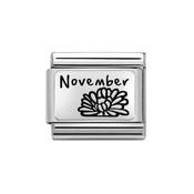 Composable Classic Link November Flower in Sterling Silver