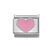 Composable Classic Link Pink Enamel Heart in Sterling Silver