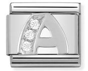 Composable Classic Link Cz Letters A to Z in Sterling Silver