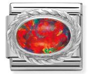 Composable Classic Link Red Opal in Sterling Silver