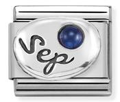 Composable Classic Link September with Stone in Sterling Silver