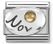 Composable Classic Link November with Stone in Sterling Silver