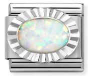 Composable Classic Link White Opal in Sterling Silver