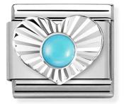Composable Classic Link Silver Heart Turquoise in Sterling Silver