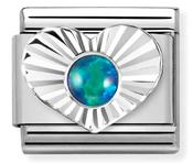 Composable Classic Link Green Opal Heart in Sterling Silver