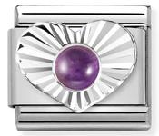 Composable Classic Link Amethyst Heart in Sterling Silver
