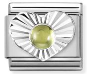 Composable Classic Link Peridot Heart in Sterling Silver