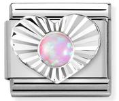 Composable Classic Link Pink Opal Heart in Sterling Silver