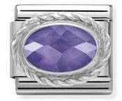 Composable Classic Link Oval Shaped Purple Stone in Sterling Silver