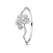 Silver Plated Floral Cluster Bangle image