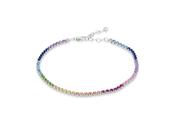 Sterling Silver Multicoloured Cz Tennis Bracelet image