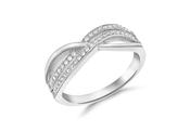 Sterling Silver Cubic Zirconia Double Crossover Ring image